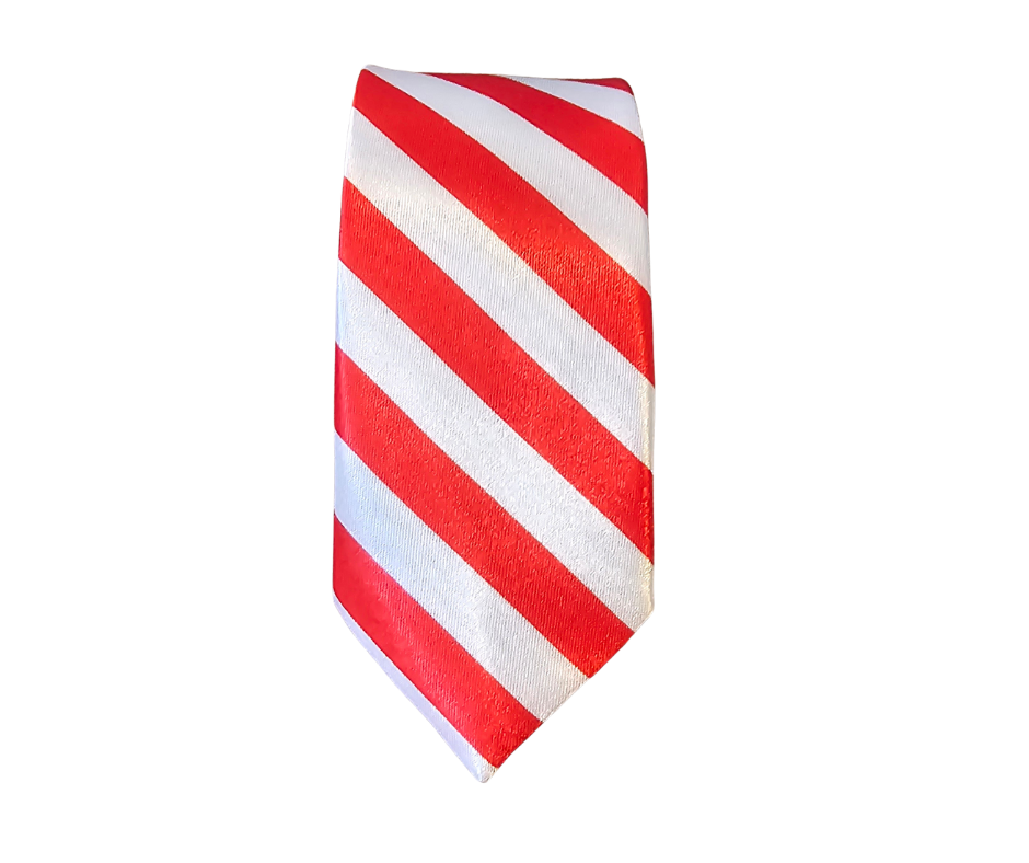 Red and White Stripe Tie -Thin Hurlford