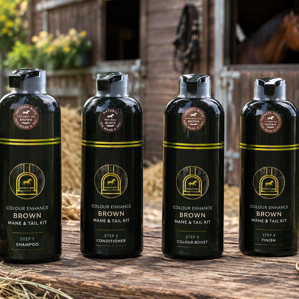 Hurlford Equine Colour Enhance- Brown Mane & Tail Kit - Foxwood Equestrian | Showing Tack and Saddlery Store