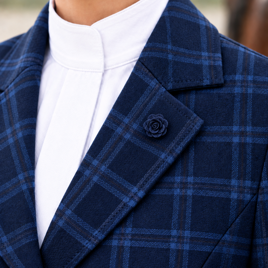 Teen Or Adult Fabric Lapel - Navy Hurlford