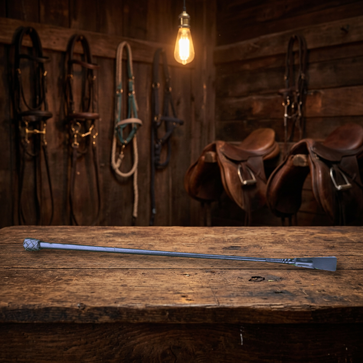 County Plaited Top English Leather Show Whip  Foxwood Equestrian | Showing Tack and Saddlery Store