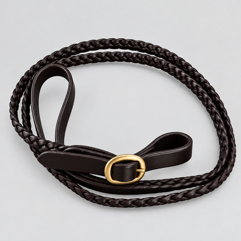 GES Hand Plaited Leather Lead  Foxwood Equestrian | Showing Tack and Saddlery Store
