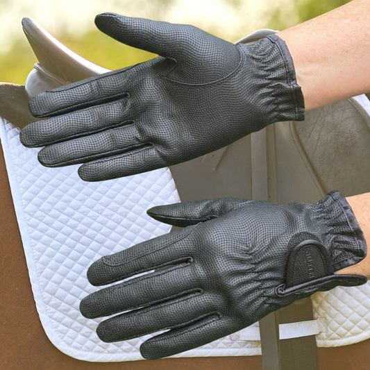 Hurlford Sure Grip Gloves Black | Childs  Foxwood Equestrian | Showing Tack and Saddlery Store