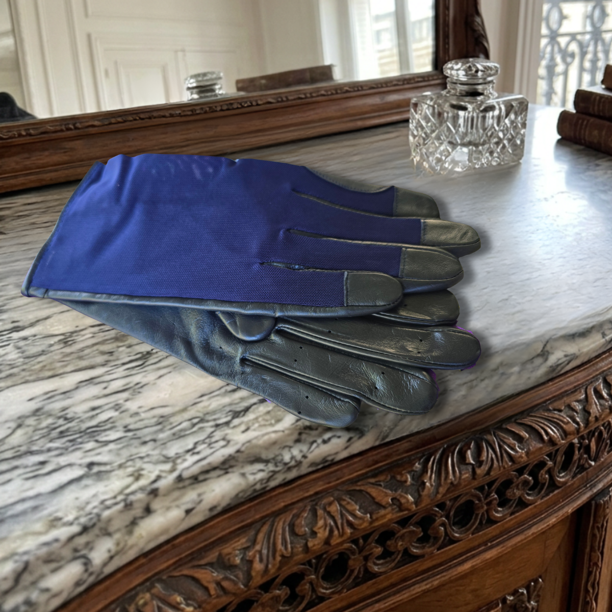 Hurlford Cool Mesh Gloves Adults | Navy  Foxwood Equestrian | Showing Tack and Saddlery Store