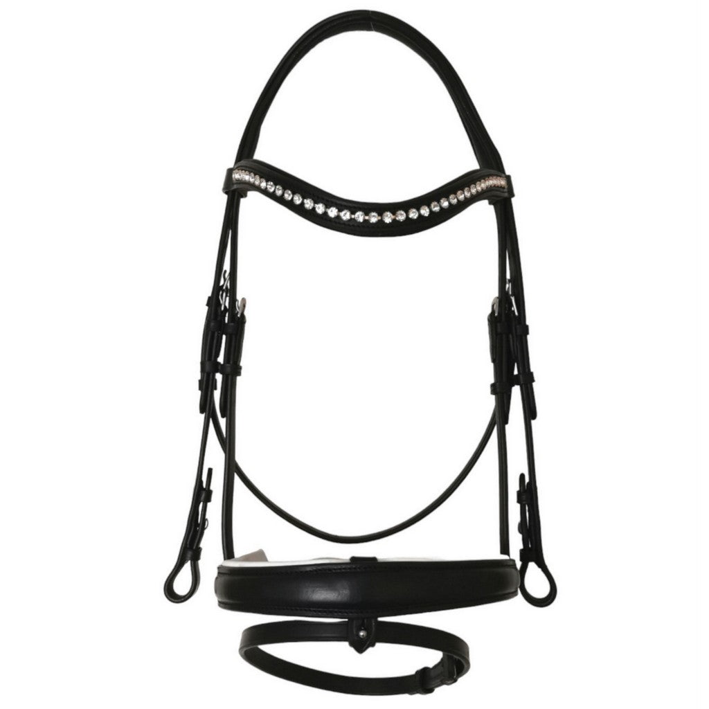 GES Reno Snaffle Bridle White Padding With Reins GES Equestrian