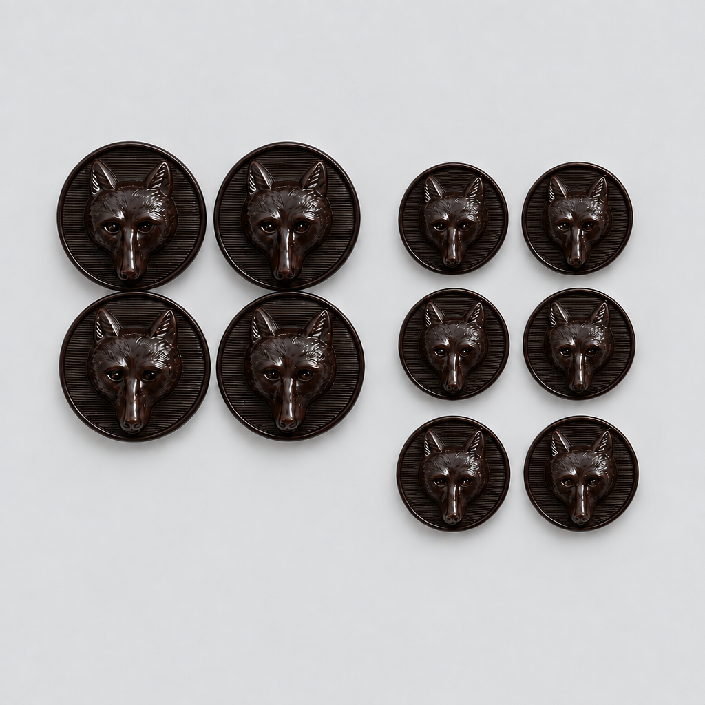 Brown Foxhead Button Set  Foxwood Equestrian | Showing Tack and Saddlery Store