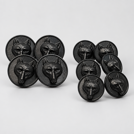 Black Foxhead Button Set  Foxwood Equestrian | Showing Tack and Saddlery Store