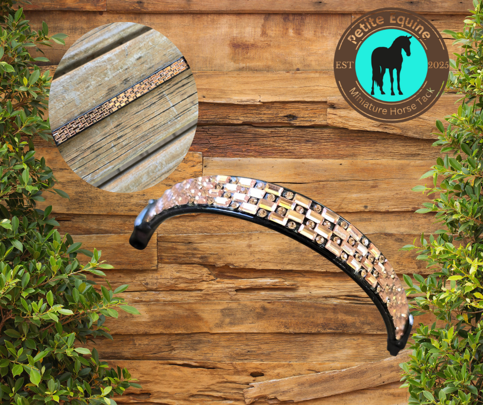 J Hook Rhinestone Noseband - Rose Gold Petite Equine