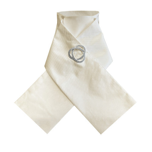 Adults Plain Stock Pre Tied Cream Equetech